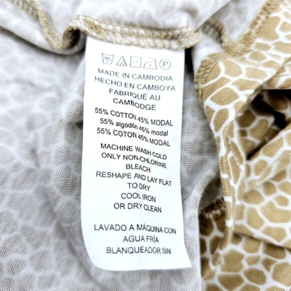 Michael Michael Kors Plus size 2X Tan Animal Print Scoop Neck Peasant Blouse - Picture 7 of 8